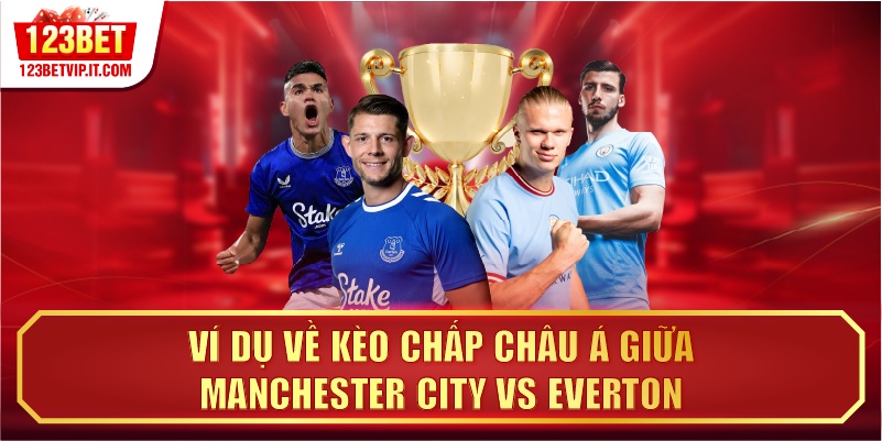 Ví dụ về kèo chấp châu Á giữa Manchester City vs Everton